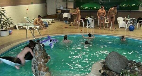 Indoor Dolphin Ride Full HD video - Stereotypical perceptions of nudists