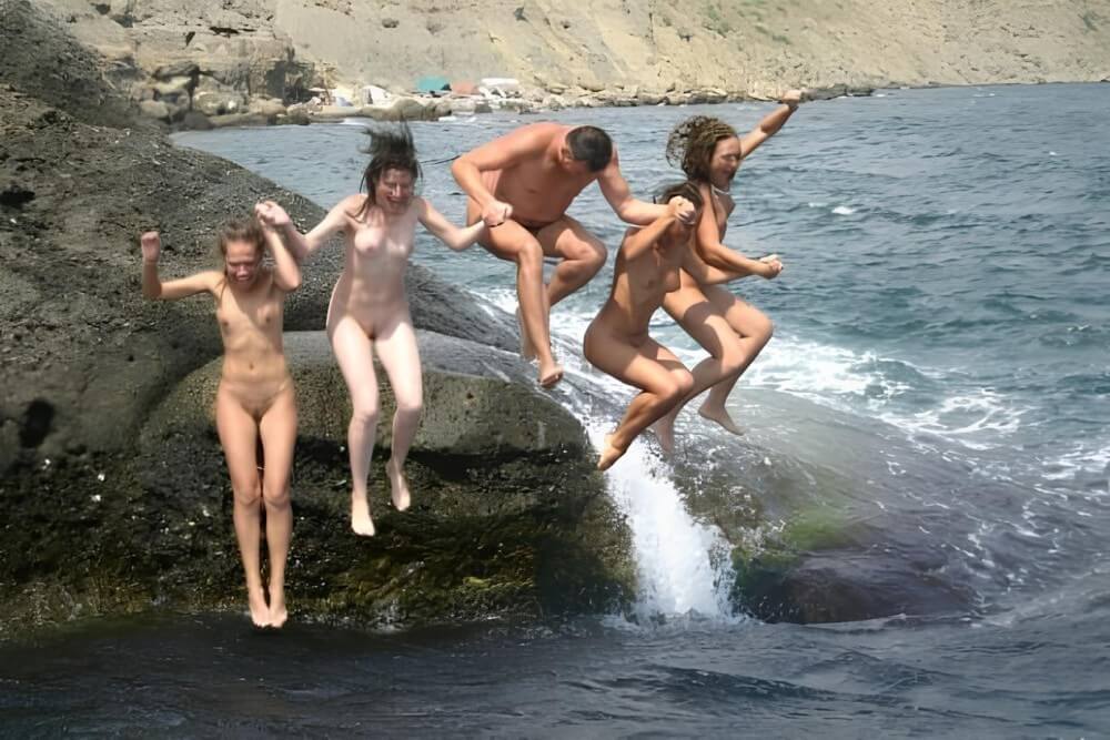 Mens and girls nudists on a beach - She appeared completely naked