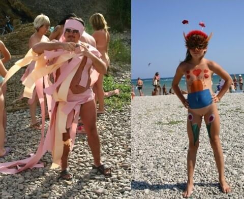 Natural Mud Camouflaging pics - Freedom of choice and honesty are key ideas in naturism and nudism