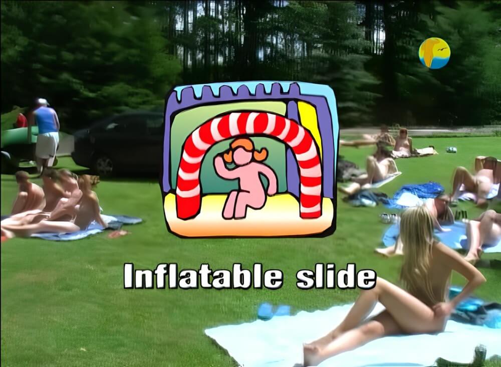 Naturist: Freedom: Inflatable Slide - Naturism promotes tolerance