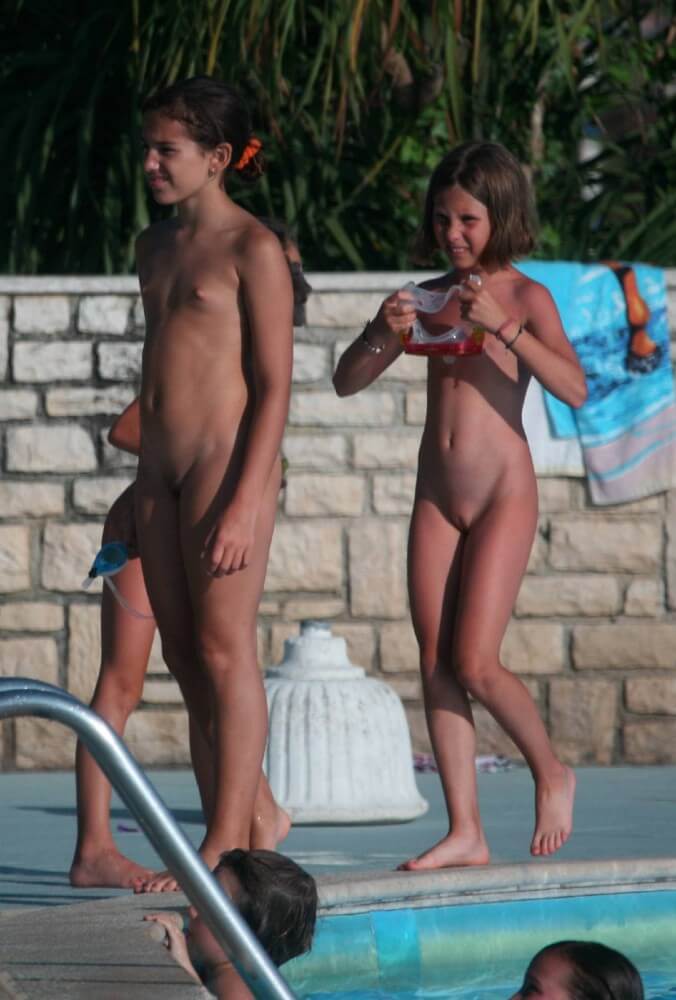 Two Poolside Nudist Girls pics - Nudism encourages love for nature and oneself